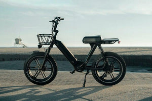 DIGZ Alta Moped Style Electric Bike on Beach DIGZ E-Bikes