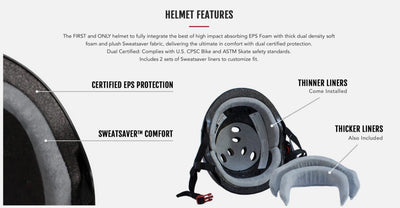 Triple 8® - The Certified Sweatsaver Helmet - EBYKE Electric Bikes